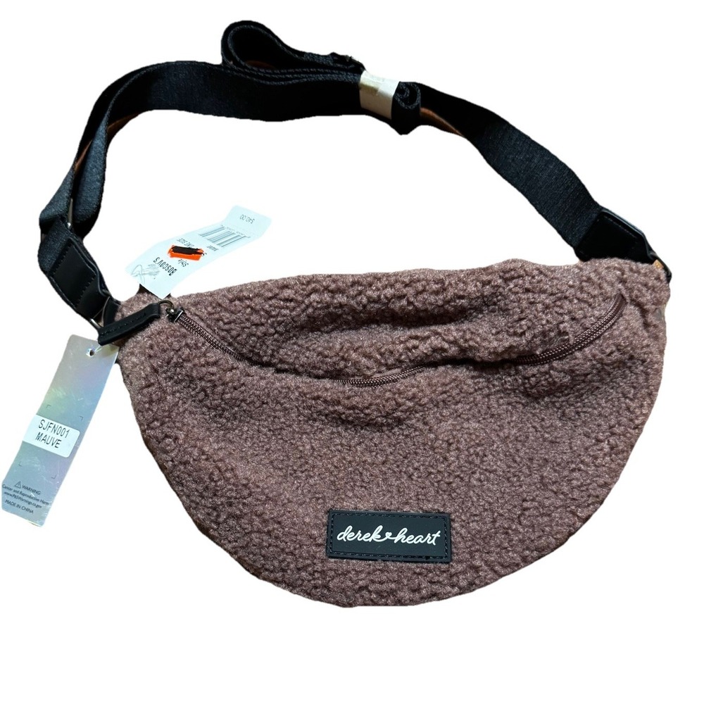 Derek Heart Plush Mauve‎ Waist Bag or Crossbody Plush